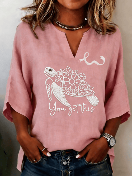 Women's Breast Cancer Awareness Print Shirt