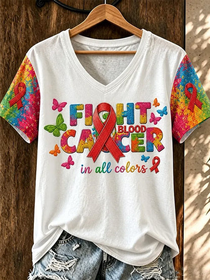 Women'S FIGHT BLOOD CACER In All Colors Casual Top