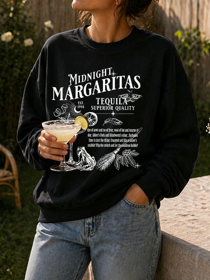 Women's Midnight Margaritas Print Casual Sweatshirt