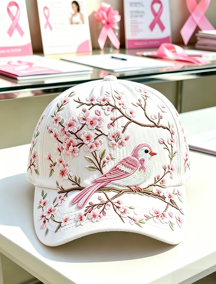 Pink Plaid Print Cap
