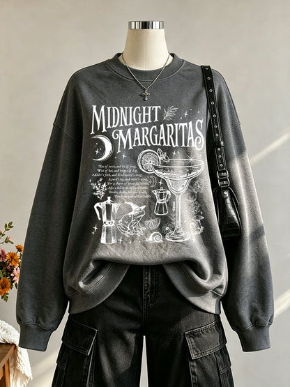 Women's Midnight Margaritas Print Casual Sweatshirt