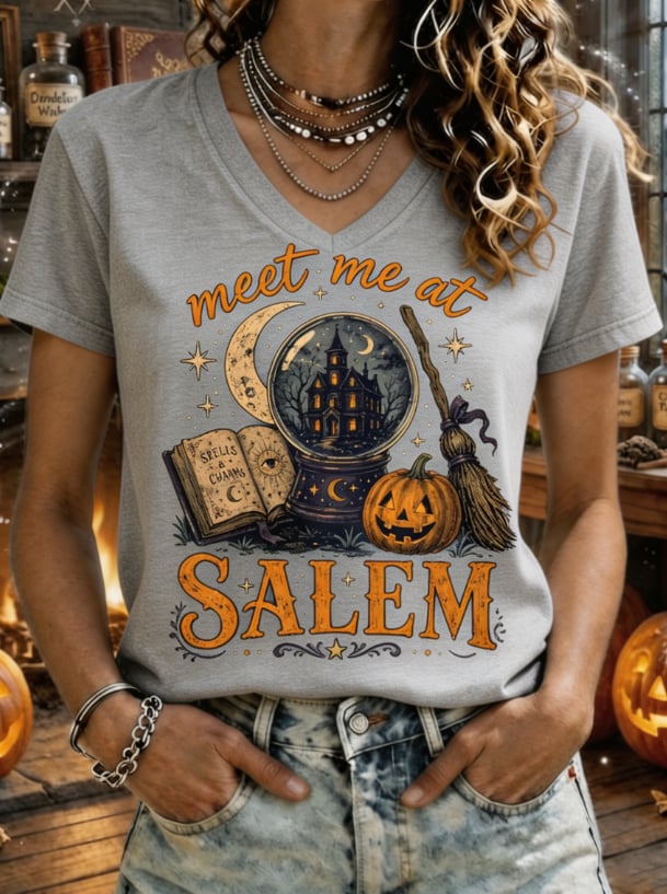 Meet Me At Salem Halloween Witchy T-Shirt