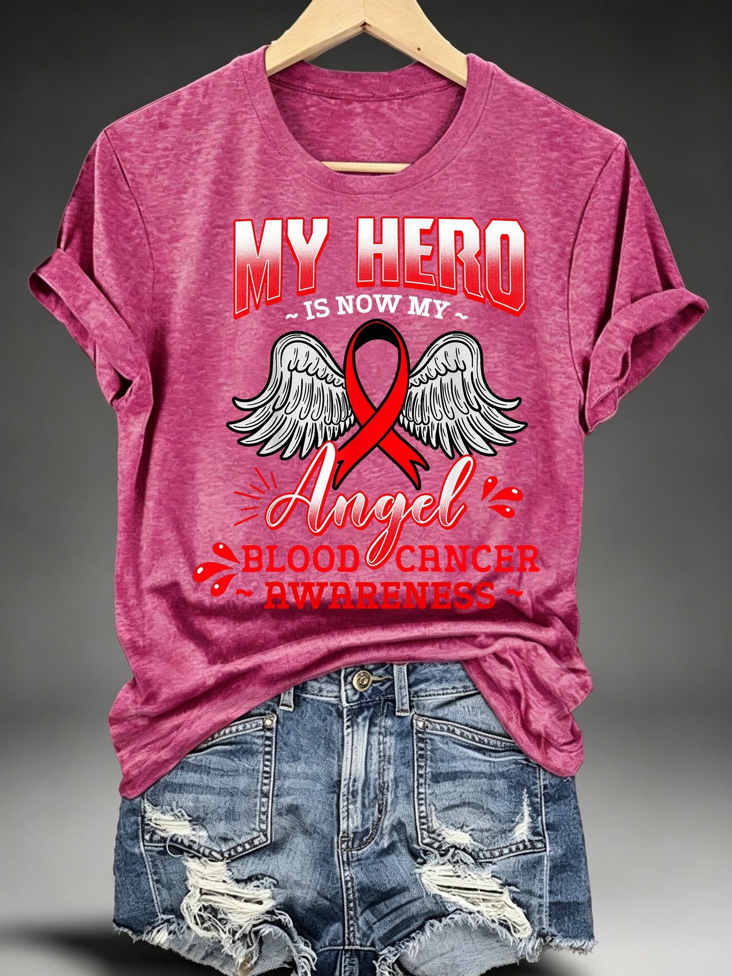 Women's BLOOD CANCER AWARENESS Print T-Shirt
