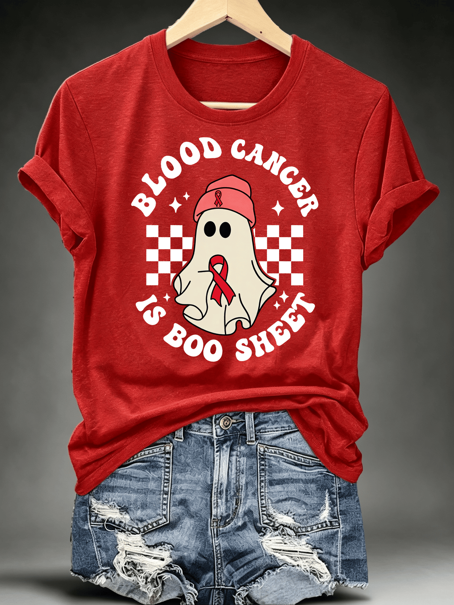 Women's BLOOD CANCER IS BOO SHEET Print T-Shirt