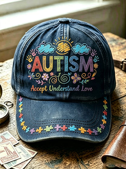 Unisex Autism Awareness Print Baseball Cap