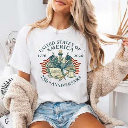 250th Anniversary Shirt, 4th of July T-Shirt, USA Flag Vintage Tee, Independence Day Shirt, Happy 250th Birthday USA
