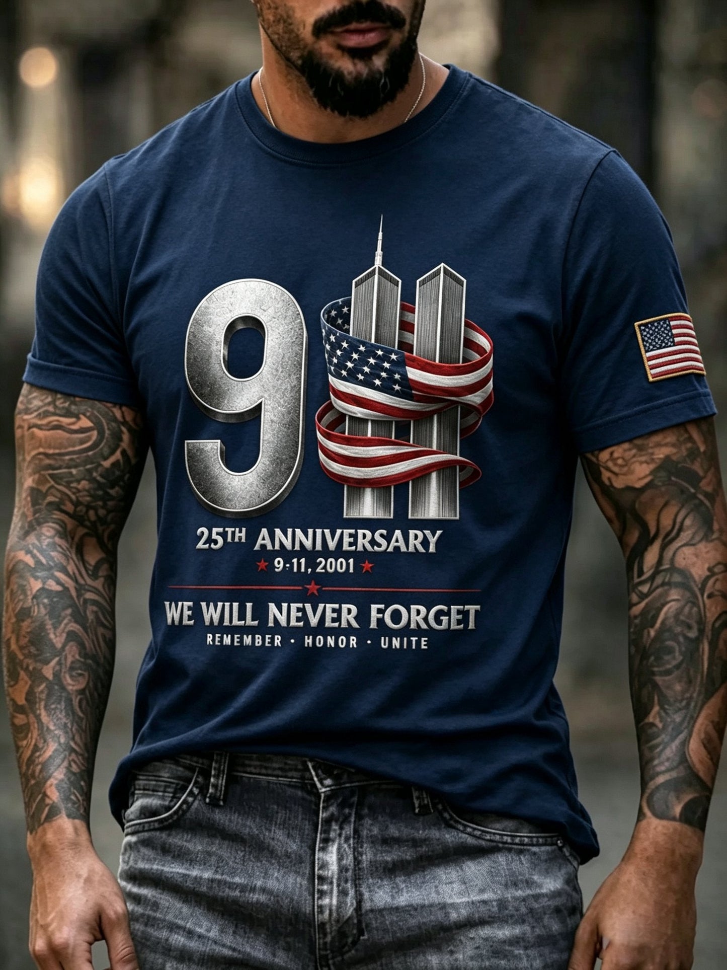 Men's 9.11 Never Forget Printed T-shirt