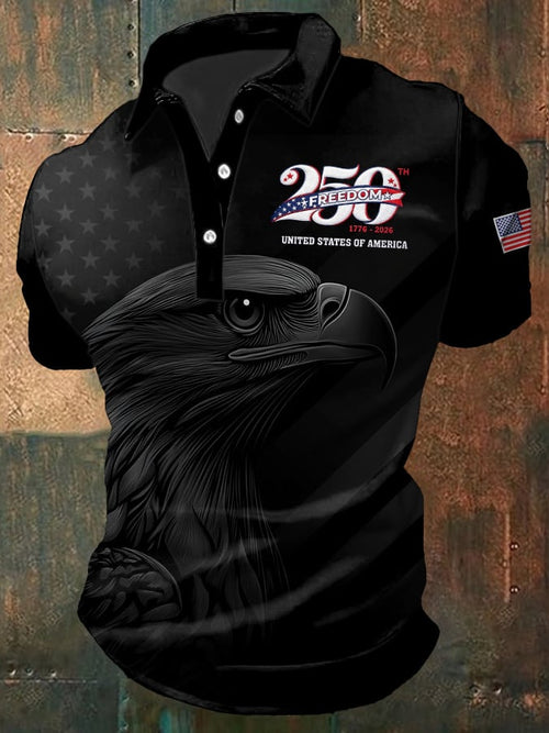 Men's Casual U.S. 250th Anniversary Print Polo Shirt