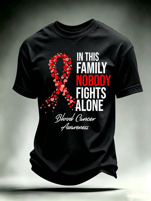 Men's IN THIS FAMILY NOBODY FIGHTS ALONE Print T-Shirt
