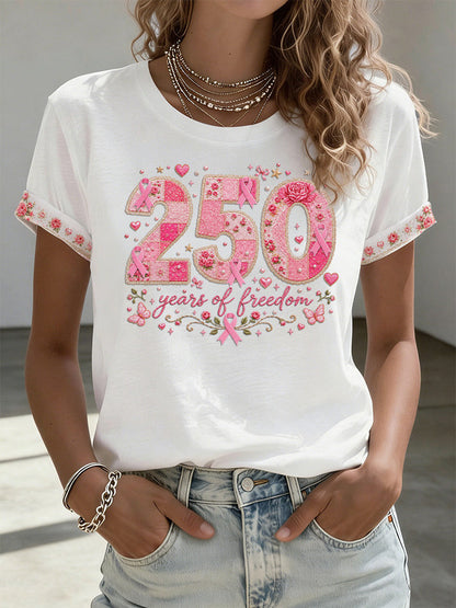 Women'S Breast Cancer Awareness Printed Casual T-Shirt