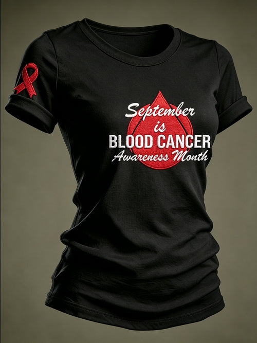 Women's Blood Cancer Awareness Print T-Shirt