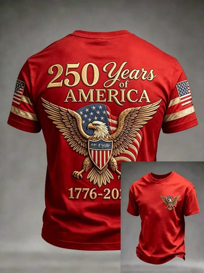 Men's 250th Anniversary Printed Casual T-Shirt