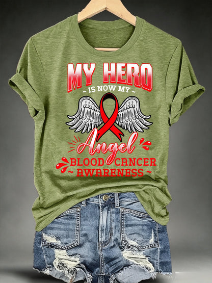 Women's BLOOD CANCER AWARENESS Print T-Shirt