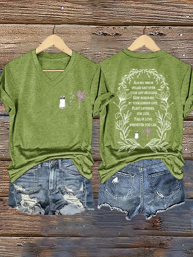 Women's Always Throw Spilled Salt Over Your Left Shoulder Print T-shirt