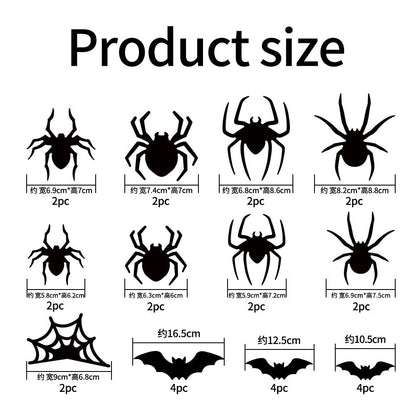 🦇3D Bat Light LED Decorations, 12pcs/24pcs Halloween Spooky Ornaments