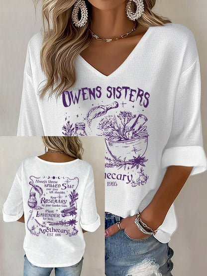 Women's Always Throw Spilled Salt Over Your Left Shoulder Print V Neck Top