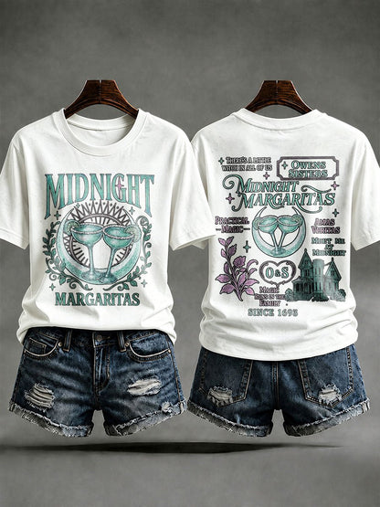 Women's Midnight Margaritas Print Casual T-shirt