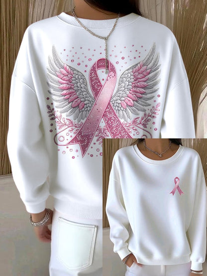 Women's casual pink wings sweatshirt