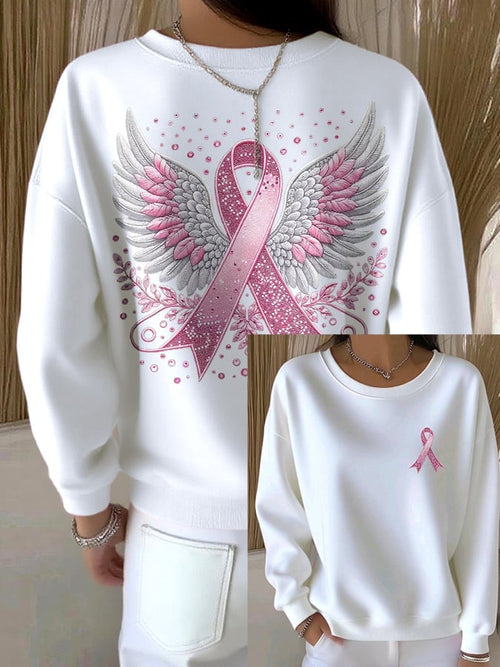 Women's casual pink wings sweatshirt