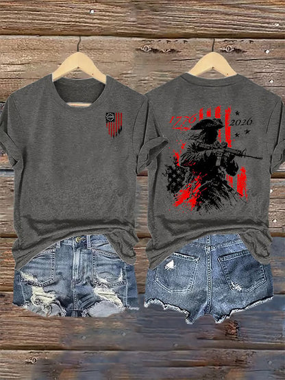 Women's  250th Anniversary Distressed American Flag 2-sided Shirt