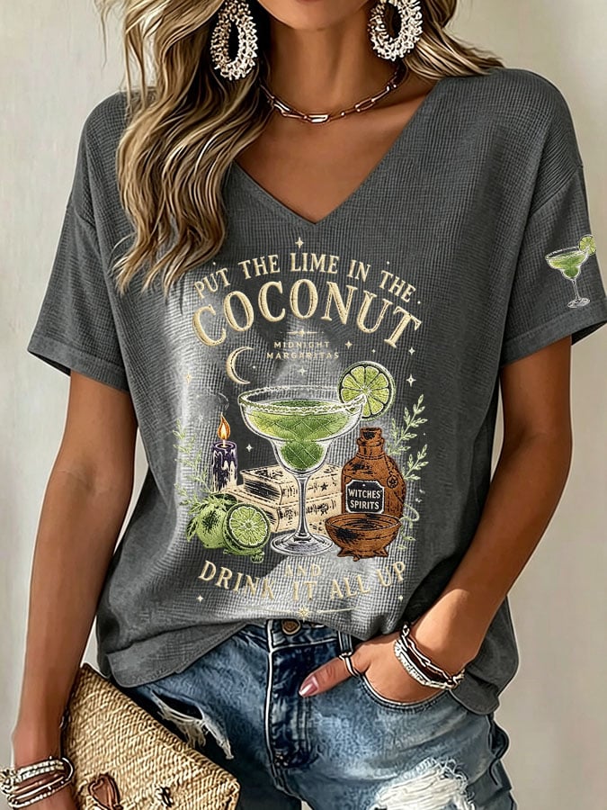 Women's Midnight Margaritas Print Casual T-shirt