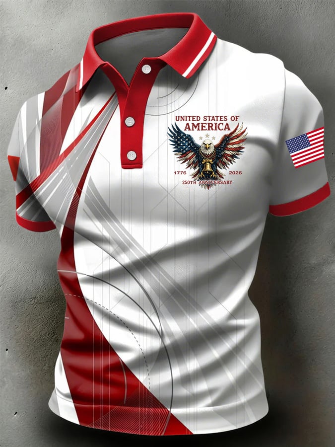 Men's 250th Anniversary Printed Short-Sleeve Polo Shirt