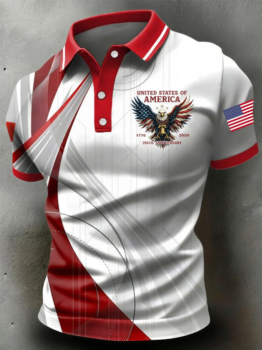 Men's 250th Anniversary Printed Short-Sleeve Polo Shirt