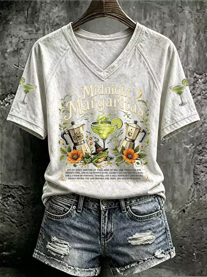 Women's Midnight Margaritas Print Casual T-shirt