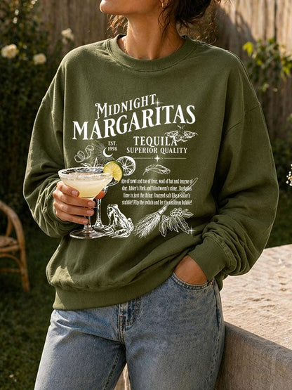 Women's Midnight Margaritas Print Casual Sweatshirt