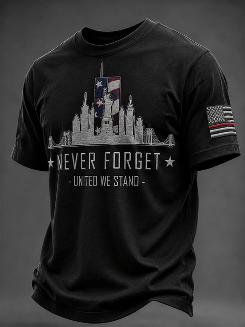 Men's 9.11 Never Forget Printing  T-Shirts