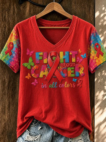 Women'S FIGHT BLOOD CACER In All Colors Casual Top