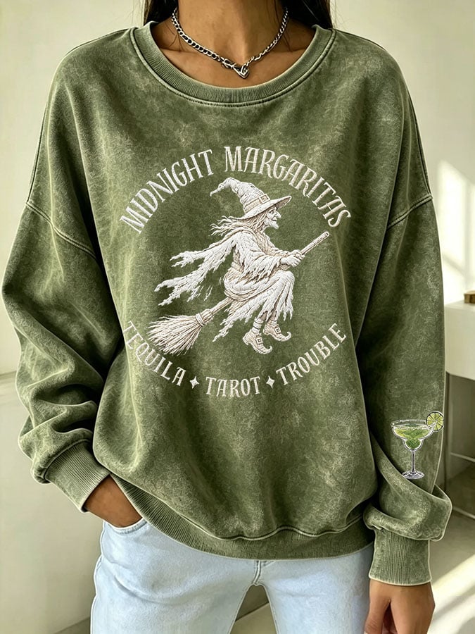 Women's Midnight Margaritas Print Casual Sweatshirt