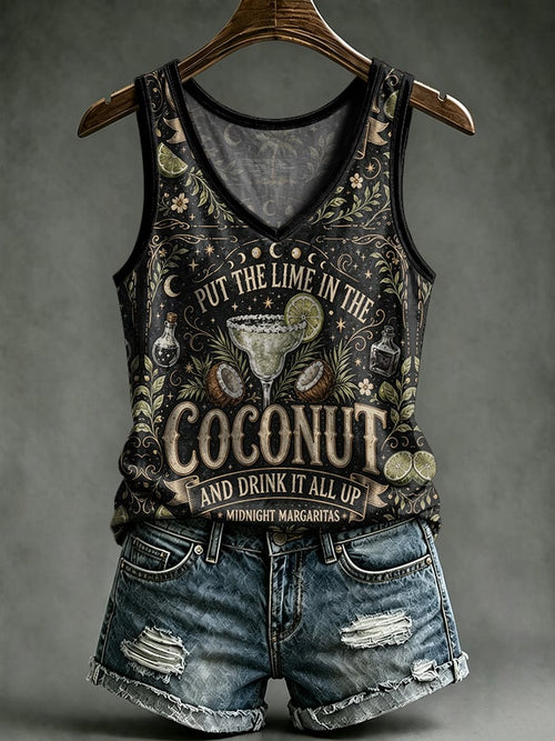 Women's Put The Lime In The Coconut And Drink It All Up Printed Tank Top