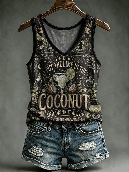 Women's Put The Lime In The Coconut And Drink It All Up Printed Tank Top