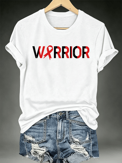 Women's T-shirts with designs promoting awareness of blood cancers