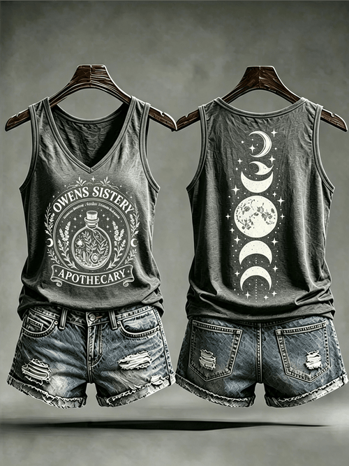 Women's Dark Magic Graphic Halloween Print Tank Top