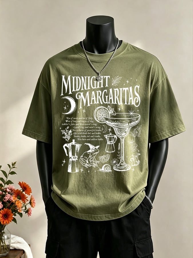Men's Midnight Margaritas Print Casual T-shirt