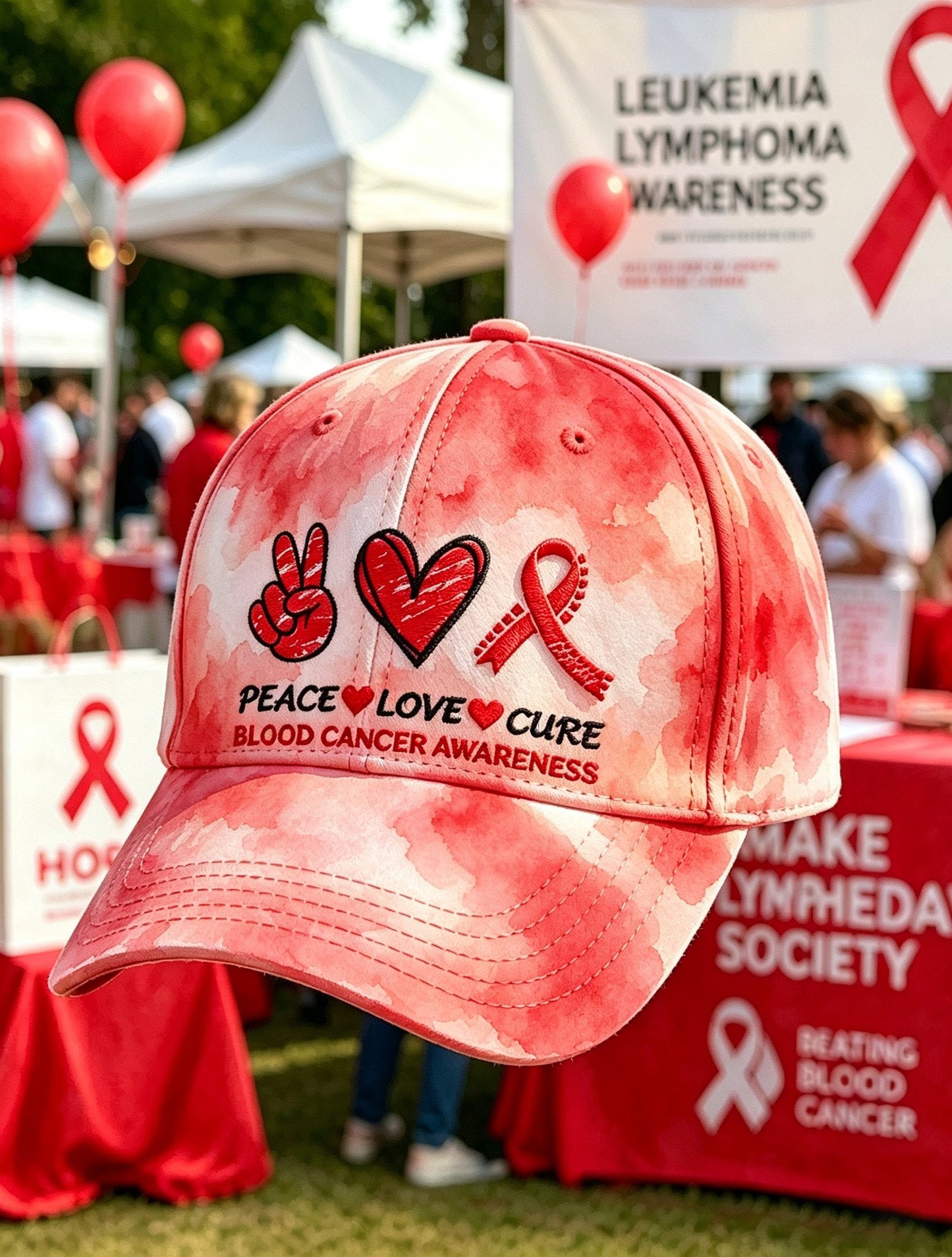 Unisex Blood Cancer Print Baseball Cap