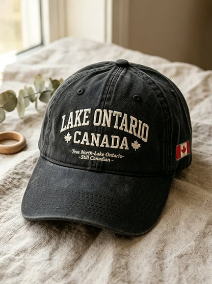 Retro Dear Lake Ontario We Hate Him Too Print Baseball Cap