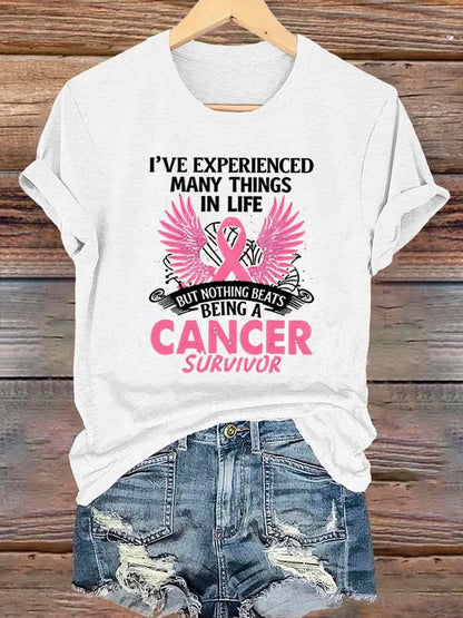 Women's I've Experienced Many Things in Life But Nothing Beats Being a Cancer Survivor T-Shirt