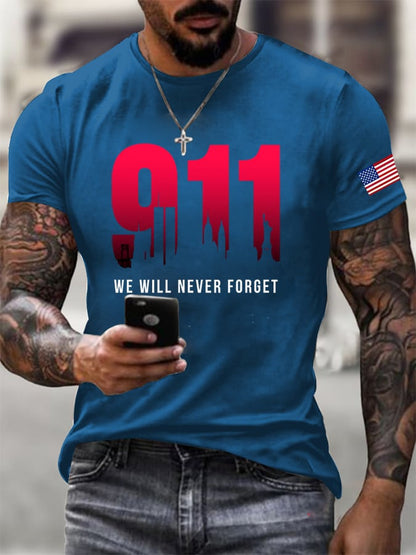 Men's 911 We Will Never Forget Graphic Short Sleeve T-Shirt
