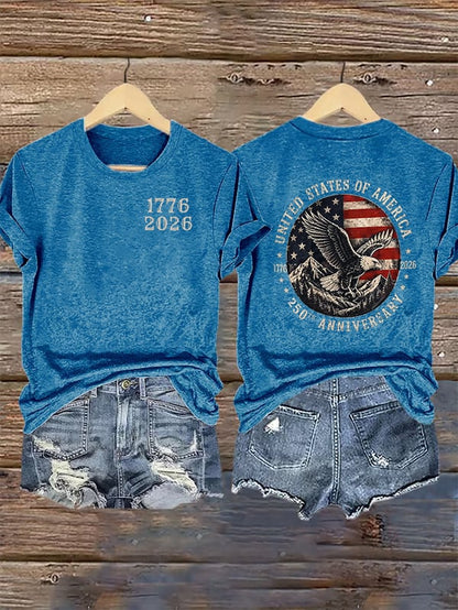 Women's  250th Anniversary Print Crew Neck T-Shirt