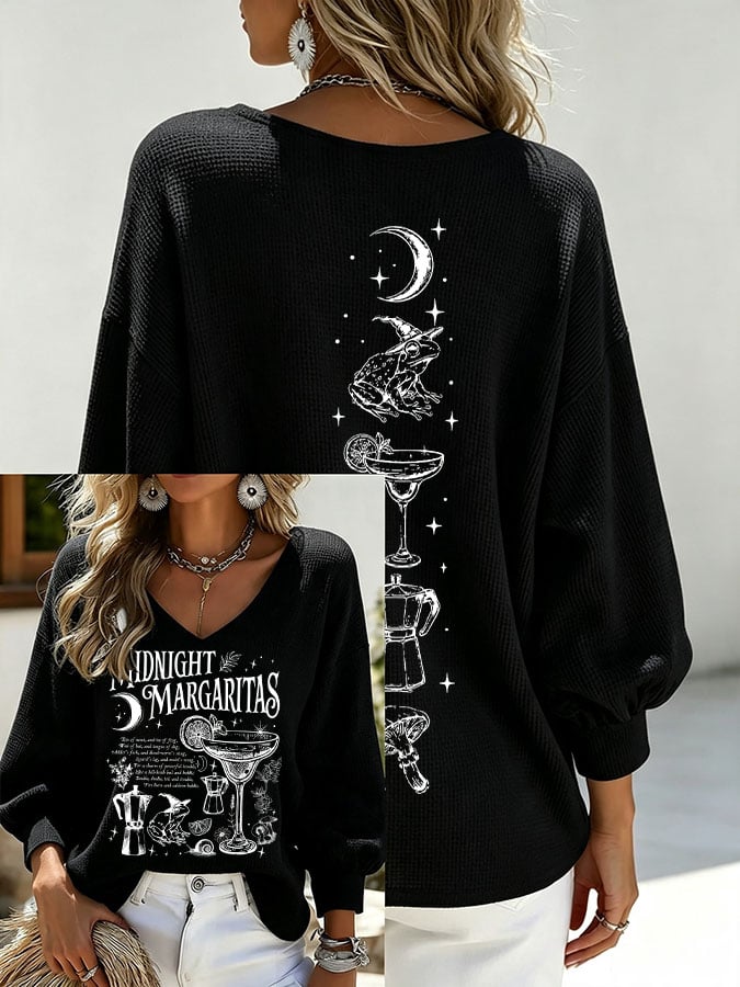 Women's Midnight Margaritas Print Casual T-shirt