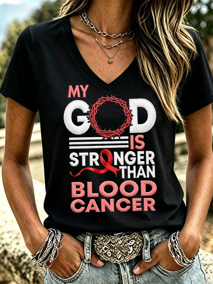 Women's Blood Cancer Awareness V-neck T-shirt