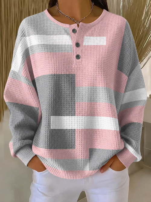 Women's Casual Combined Pattern Top
