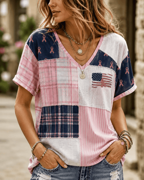 Women's Breast Cancer Awareness Printed T-shirt