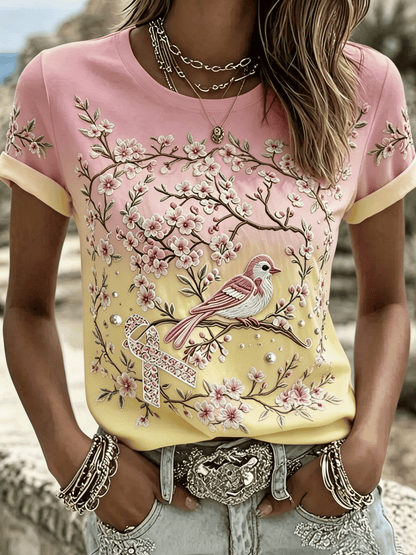 Pink for Myself Printed Casual T-shirt for Women - Breast Cancer Prevention Campaign
