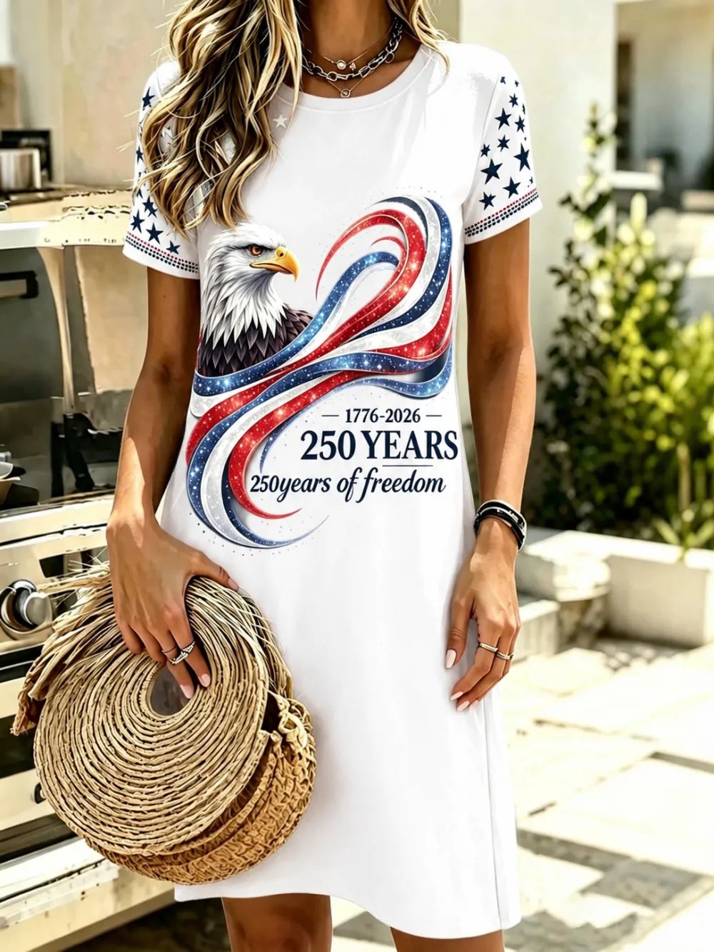 Women's Casual 250th Anniversary Commemorative Print Dress