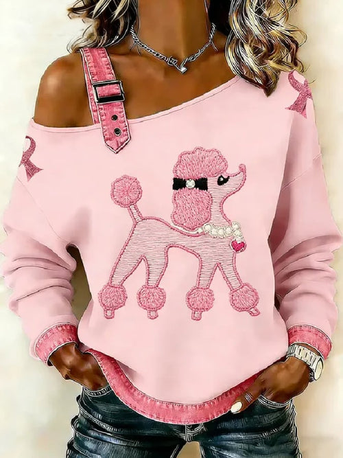 Women's casual animal print top for breast cancer awareness
