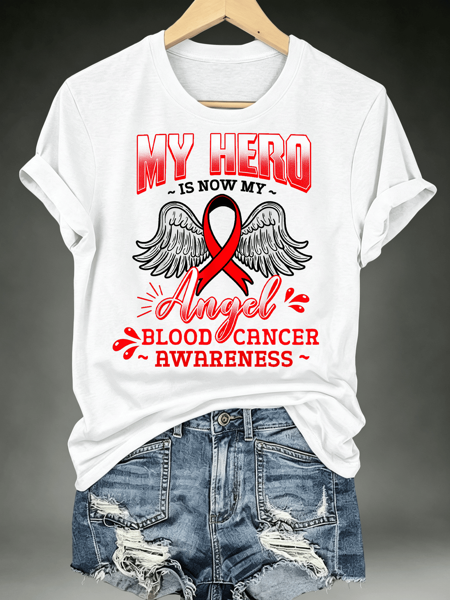 Women's BLOOD CANCER AWARENESS Print T-Shirt